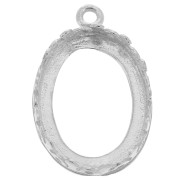 925 Sterling Silver Oval pendant setting for 18x13mm cabochon x1|raw }}