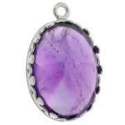 925 Sterling Silver Oval pendant setting for 18x13mm cabochon x1