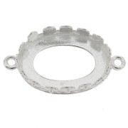 925 Sterling Silver oval spacer setting - flowers for 18x13mm cabochon x1