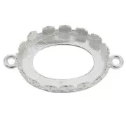 925 Sterling Silver oval spacer setting - flowers for 18x13mm cabochon x1