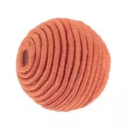 10mm Bead covered with cotton thread - Terracotta x1