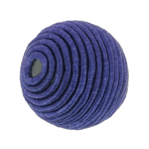 10mm Bead covered with cotton thread - Navy x1