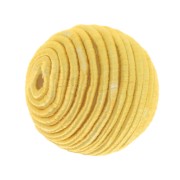 10mm Bead covered with cotton thread - Yellow x1|raw }}