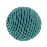 10mm Bead covered with cotton thread - Teal x1