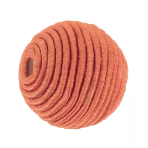 12mm Bead covered with cotton thread - Terracotta x1