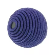 12mm Bead covered with cotton thread - Navy x1