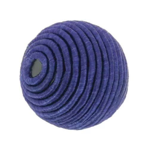12mm Bead covered with cotton thread - Navy x1
