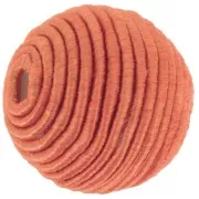 16mm Bead covered with cotton thread - Terracotta x1
