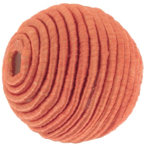 16mm Bead covered with cotton thread - Terracotta x1