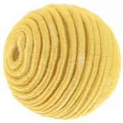 16mm Bead covered with cotton thread - Yellow x1