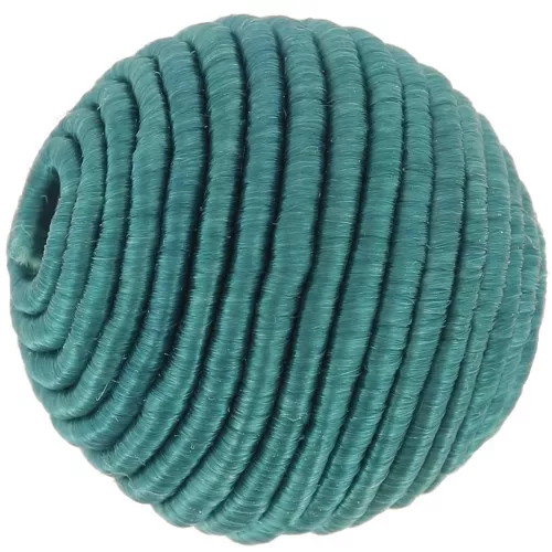 16mm Bead covered with cotton thread - Teal x1