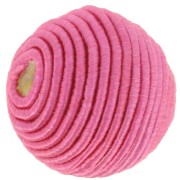 16mm Bead covered with cotton thread - Fuchsia x1