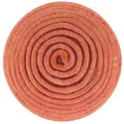 16mm Round cabochon covered with cotton thread - Terracotta x1
