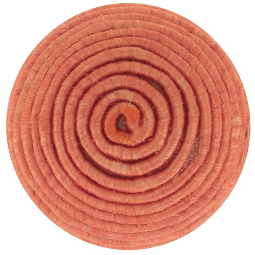 16mm Round cabochon covered with cotton thread - Terracotta x1