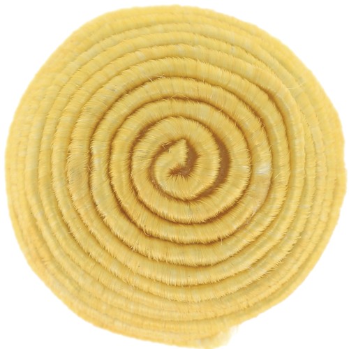 16mm Round cabochon covered with cotton thread - Yellow x1