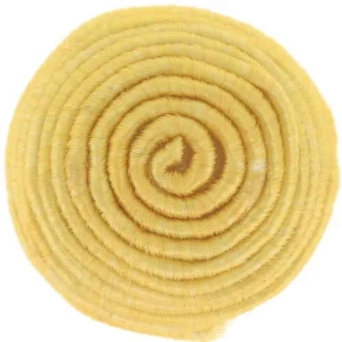 16mm Round cabochon covered with cotton thread - Yellow x1