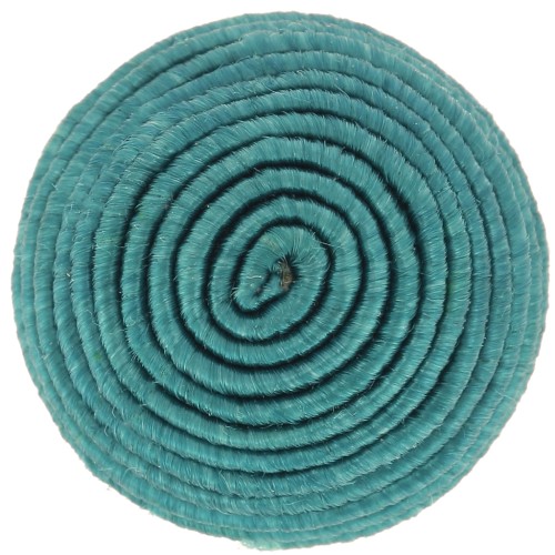 16mm Round cabochon covered with cotton thread - Teal x1