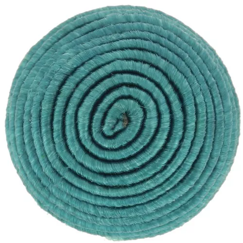 16mm Round cabochon covered with cotton thread - Teal x1