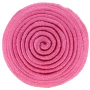 16mm Round cabochon covered with cotton thread - Fuchsia x1