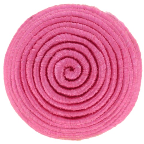 16mm Round cabochon covered with cotton thread - Fuchsia x1