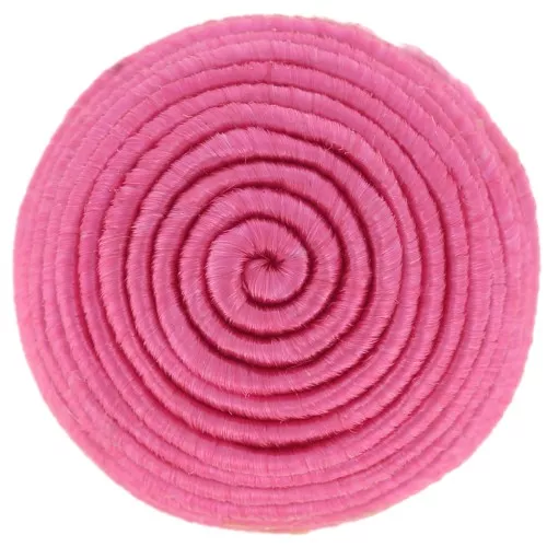 16mm Round cabochon covered with cotton thread - Fuchsia x1
