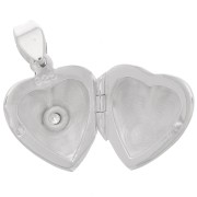 18x15mm 925 sterling silver Heart shape photo holder pendant with zirconium oxide x1
