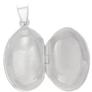 24x15.5mm 925 Sterling Silver Oval Photo Holder Pendant x1