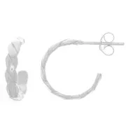 15mm 925 Sterling Silver Open braided effect hoop earrings x2