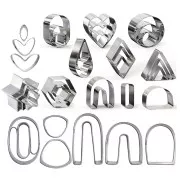 Set of 36 stainless steel cookie cutters for modelling - Geometric shapes x1