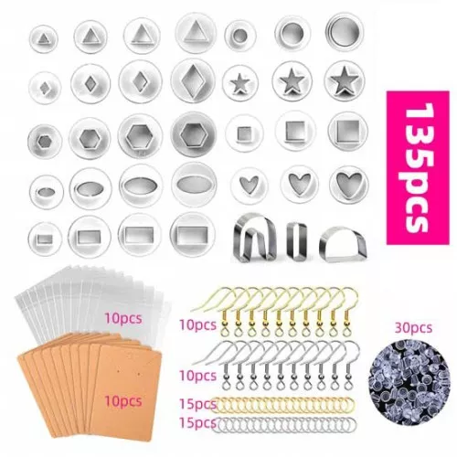 Set of 35 dies pieces for polymer clay and earrings accessories x1
