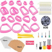 Set of 18 plastic cutters with accessories and tools for polymer x1|raw }}