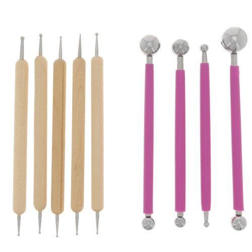 Set of 9 embossing tools - double tips - Fuchsia x1
