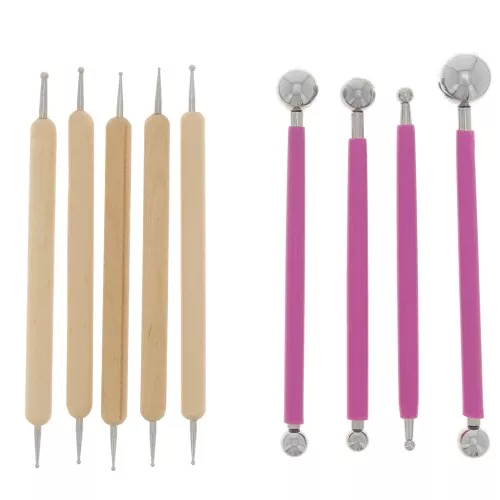 Set of 9 embossing tools - double tips - Fuchsia x1