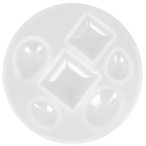 Silicone mould for making square - oval - pear resin cabochons x1