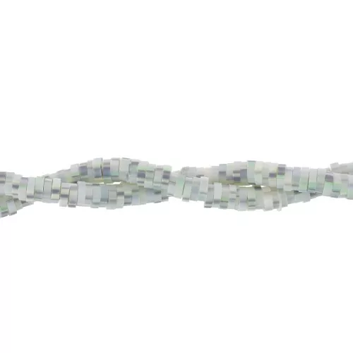 Heishi beads polymer clay rondelles 4x1 mm - Multi Green - Grey x39cm