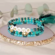 Heishi beads polymer clay rondelles 4x1 mm - Multi Green - Grey x39cm