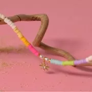 Heishi beads polymer clay rondelles 4x1 mm - Multi Green - Grey x39cm