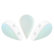 5x8mm Amos® Glass beads by Puca® - Opaque White Mat AB x10g