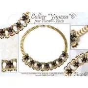 7x5mm Glass beads Samos® by Puca® - Jet Gold Splash x10g