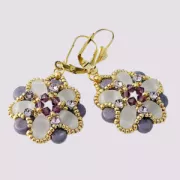 7x5mm Glass beads Samos® by Puca® - Jet Gold Splash x10g