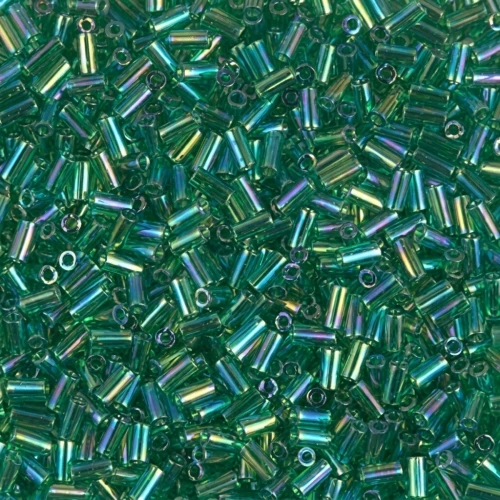 3mm Miyuki Bugles BGL1-179 - Transparent Green AB x10g