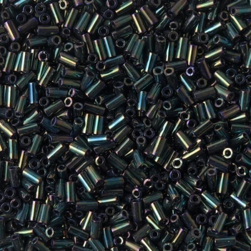 3mm Miyuki Bugles BGL1-453 - Metallic Forest Green Iris x10g