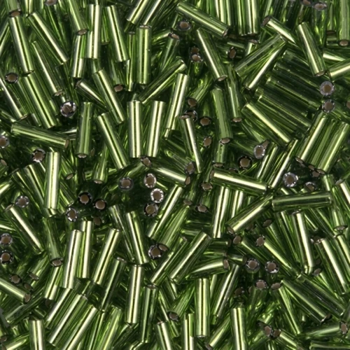 Miyuki Bugles 6mm BGL-026 - Silver Lined Olive x10g