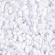5x2.3x1.9mm Miyuki Half Tila Beads HTL-402F - Opaque White Mat x10g|raw }}