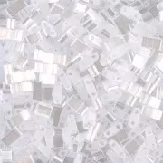 5x2.3x1.9mm Miyuki Half Tila Beads HTL-2548 - Crystal Silk Satin Luster x10g