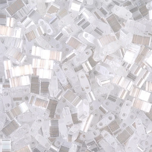5x2.3x1.9mm Miyuki Half Tila Beads HTL-2548 - Crystal Silk Satin Luster x10g