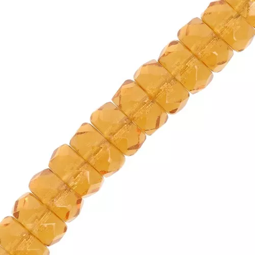 Heishi faceted rondelle beads 6x3 mm - Topaz x25