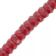 6x3mm Round faceted beads - Siam x25