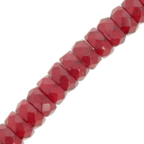 Heishi faceted rondelle beads 6x3 mm - Siam x25