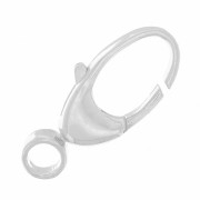15mm 925 Sterling Silver Lobster Clasp with removable closed ring x1|raw }}